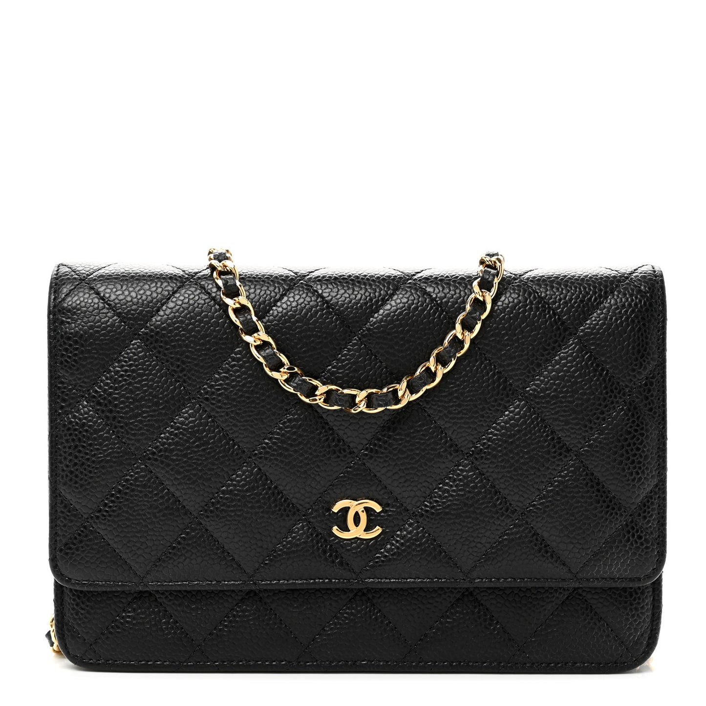 Caviar Quilted Wallet On Chain WOC Black