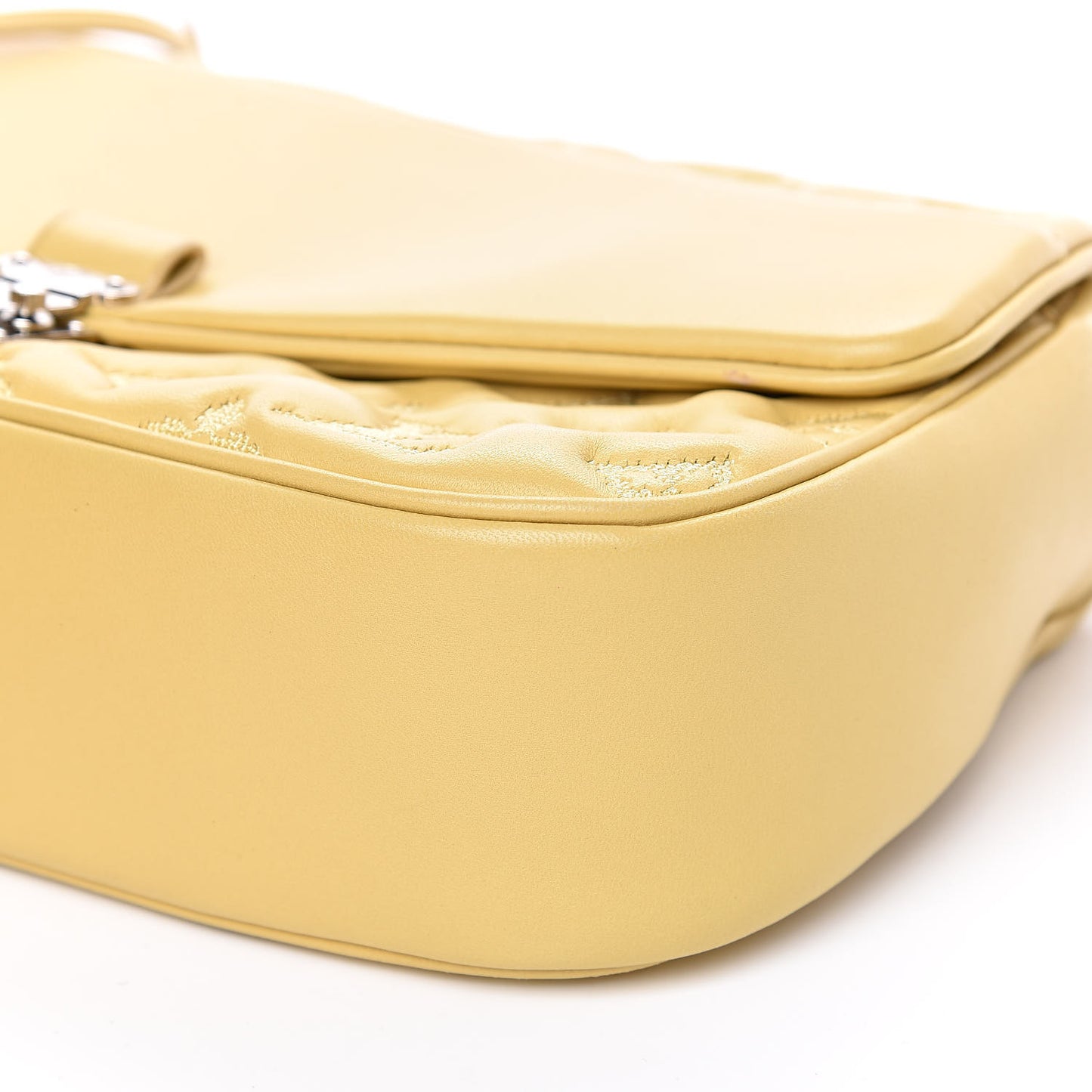 Lambskin Mama Broderie Pochette Jaune Pale