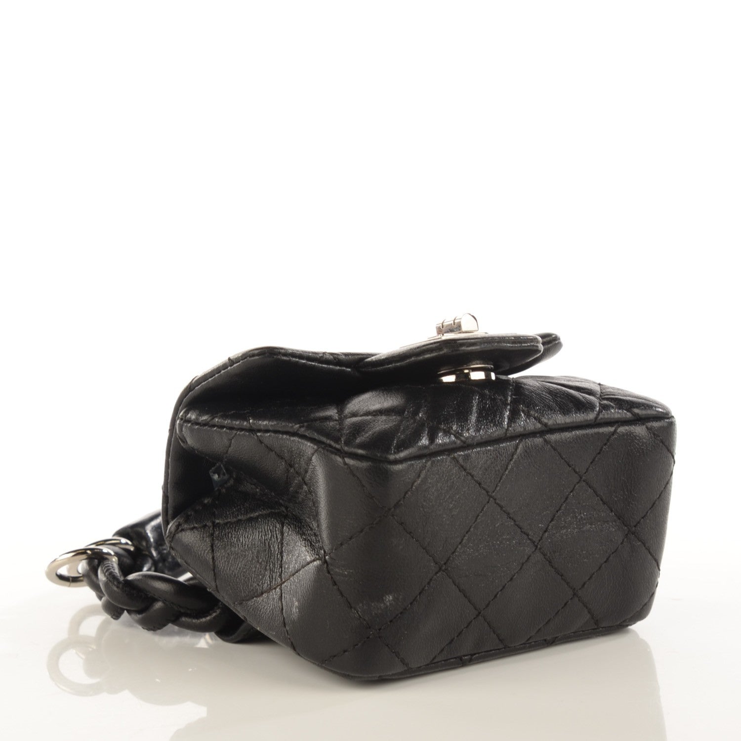 Chanel Calfskin Quilted 2.55 Ankle Wrist Bag Black 4 of 7