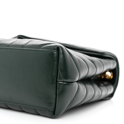 Saint Laurent Calfskin Y Quilted Monogram Small Loulou Chain Satchel Olive 10 of 11