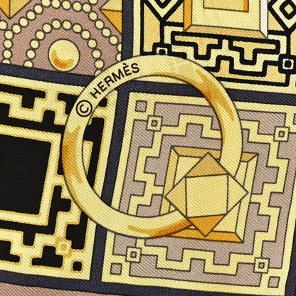 Hermes Silk Colliers de Chiens Scarf 90 Jaune 4 of 5