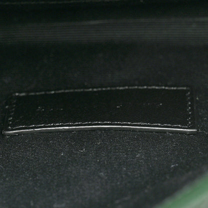 Saint Laurent Grain De Poudre Textured Mixed Matelasse Triquilt Monogram Clutch Vert Fonce 7 of 8