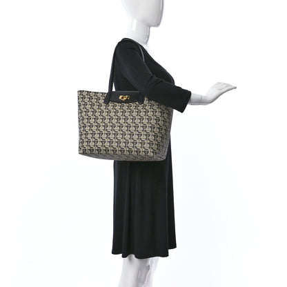 Salvatore Ferragamo Canvas Calfskin Gancini Bag Black 3 of 10