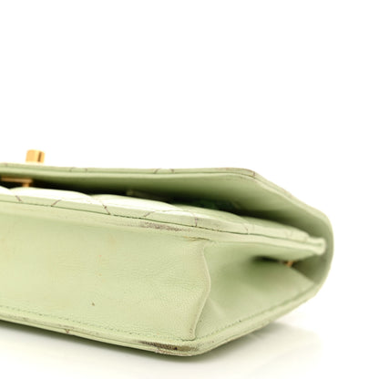 Chanel Lambskin Quilted CC Pearl Crush Wallet on Chain WOC Light Green 11 of 23