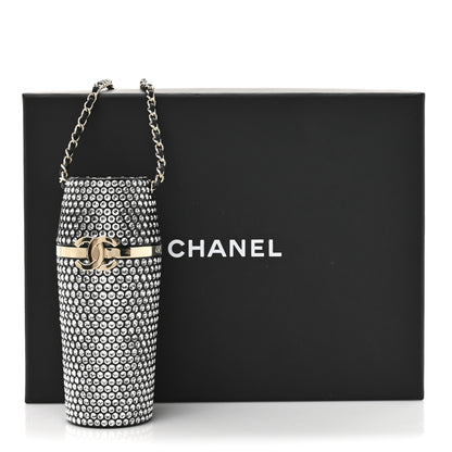 Chanel Metal Resin Lambskin Crystal Lipstick Case Long Necklace On Chain Silver Black Gold 6 of 6