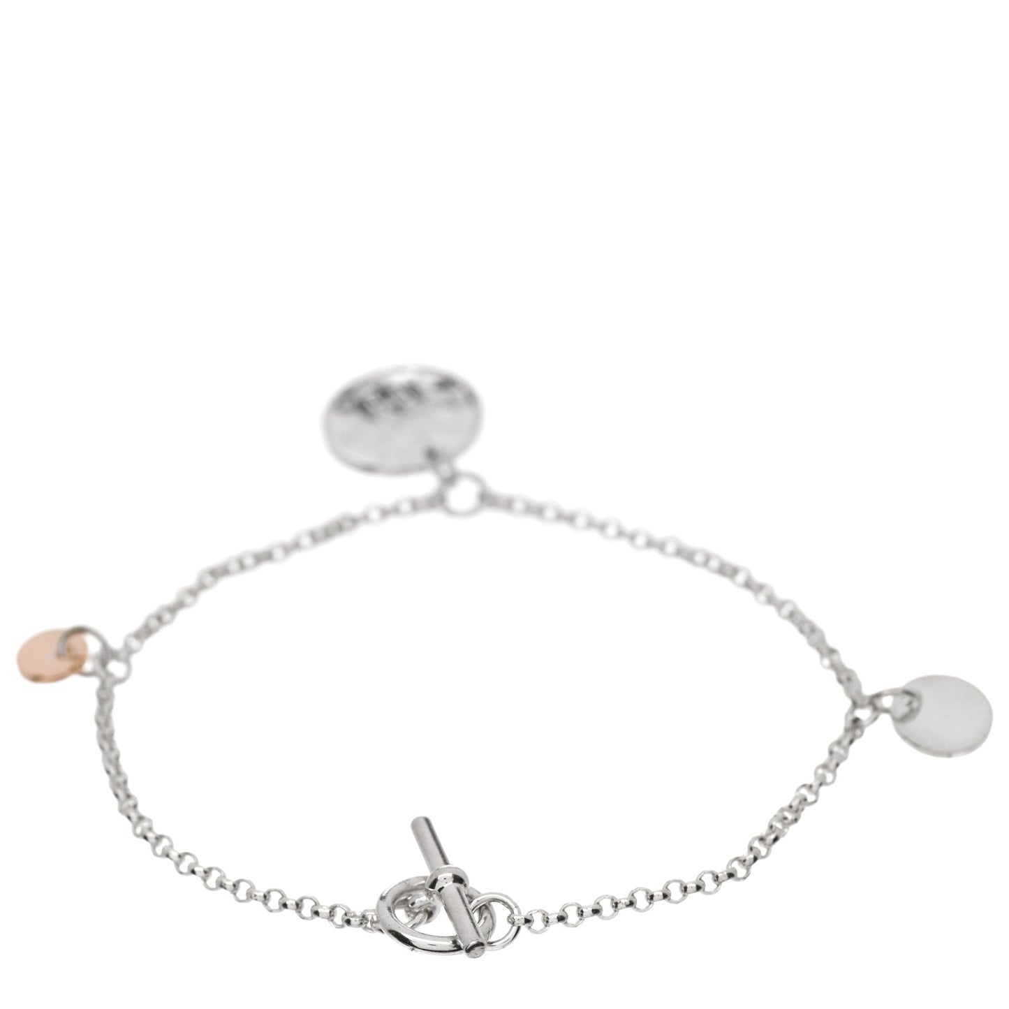 Sterling Silver 18K Rose Gold PM Ex-Libris Bracelet SH