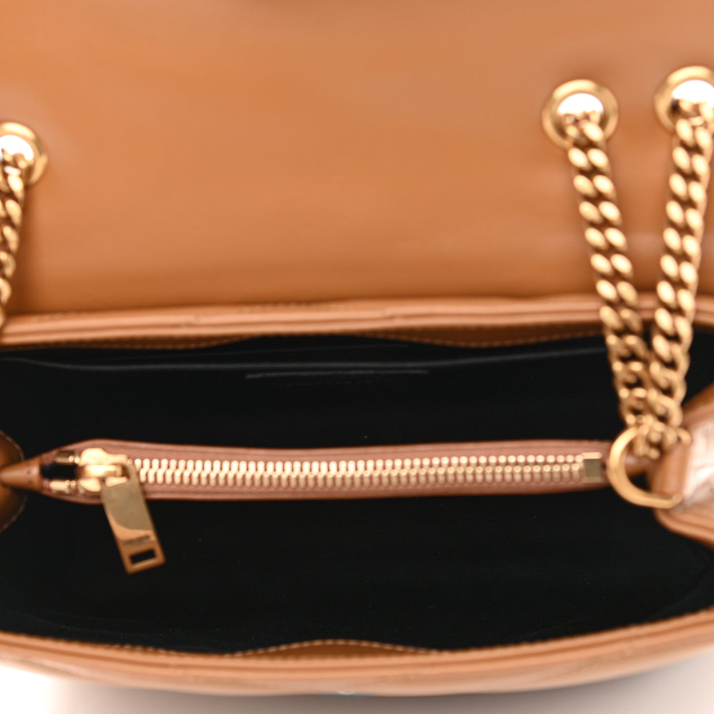 Calfskin Y Quilted Monogram Small Loulou Chain Satchel Dark Natural