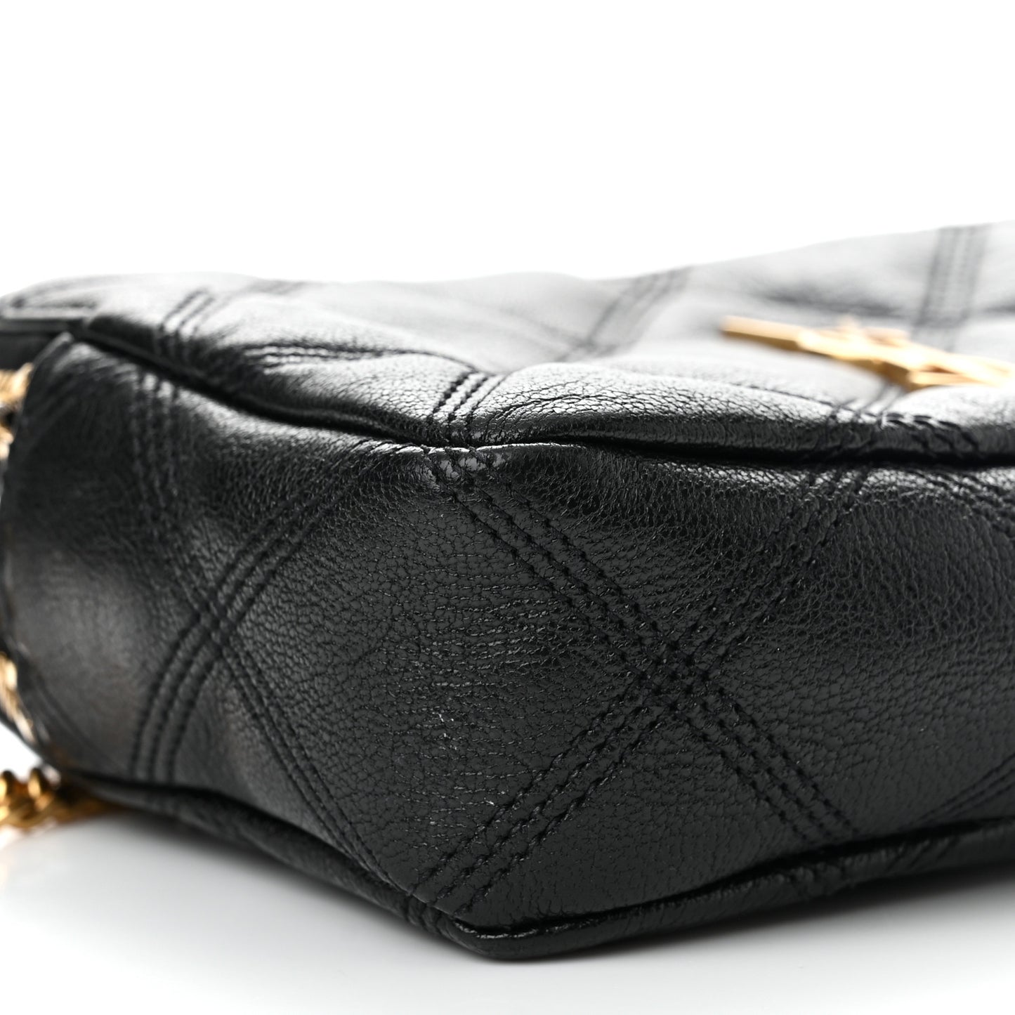 Grained Lambskin Quilted Mini Becky Double Zip Bag Black