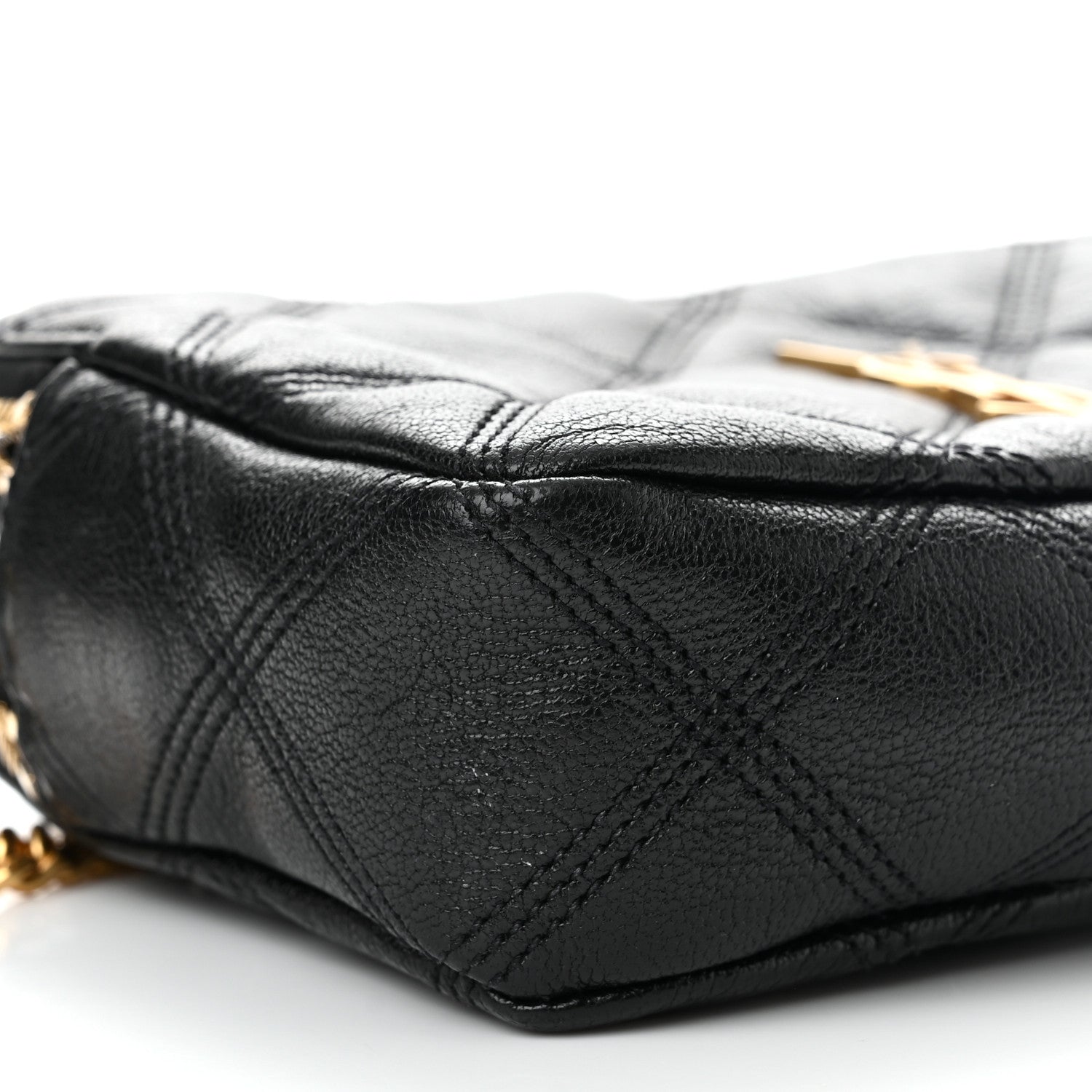 Saint Laurent Grained Lambskin Quilted Mini Becky Double Zip Bag Black 11 of 13