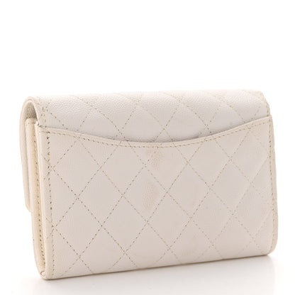 Chanel Caviar Quilted Medium Flap Wallet White 3 of 12