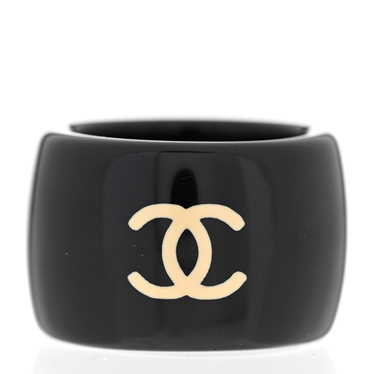 Chanel Resin CC Camellia Ring 54 7 Black 3 of 4