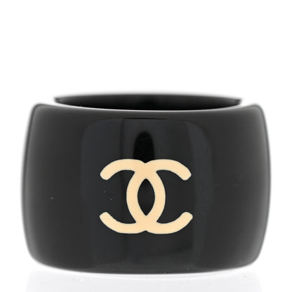 Chanel Resin CC Camellia Ring 54 7 Black 3 of 4
