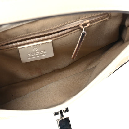 Gucci Monogram Small Jackie O Flap Hobo White 5 of 10