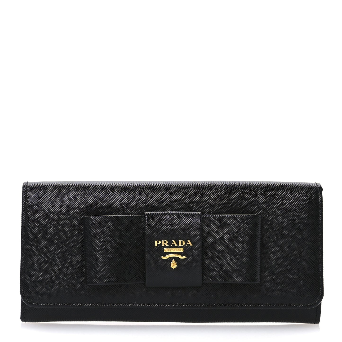 Saffiano Fiocco Bow Continental Wallet Black