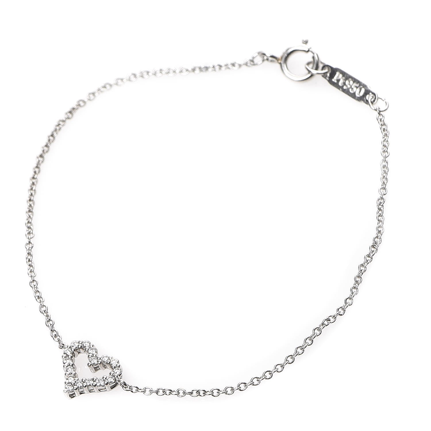 Tiffany Platinum Diamond Heart Bracelet 1 of 5