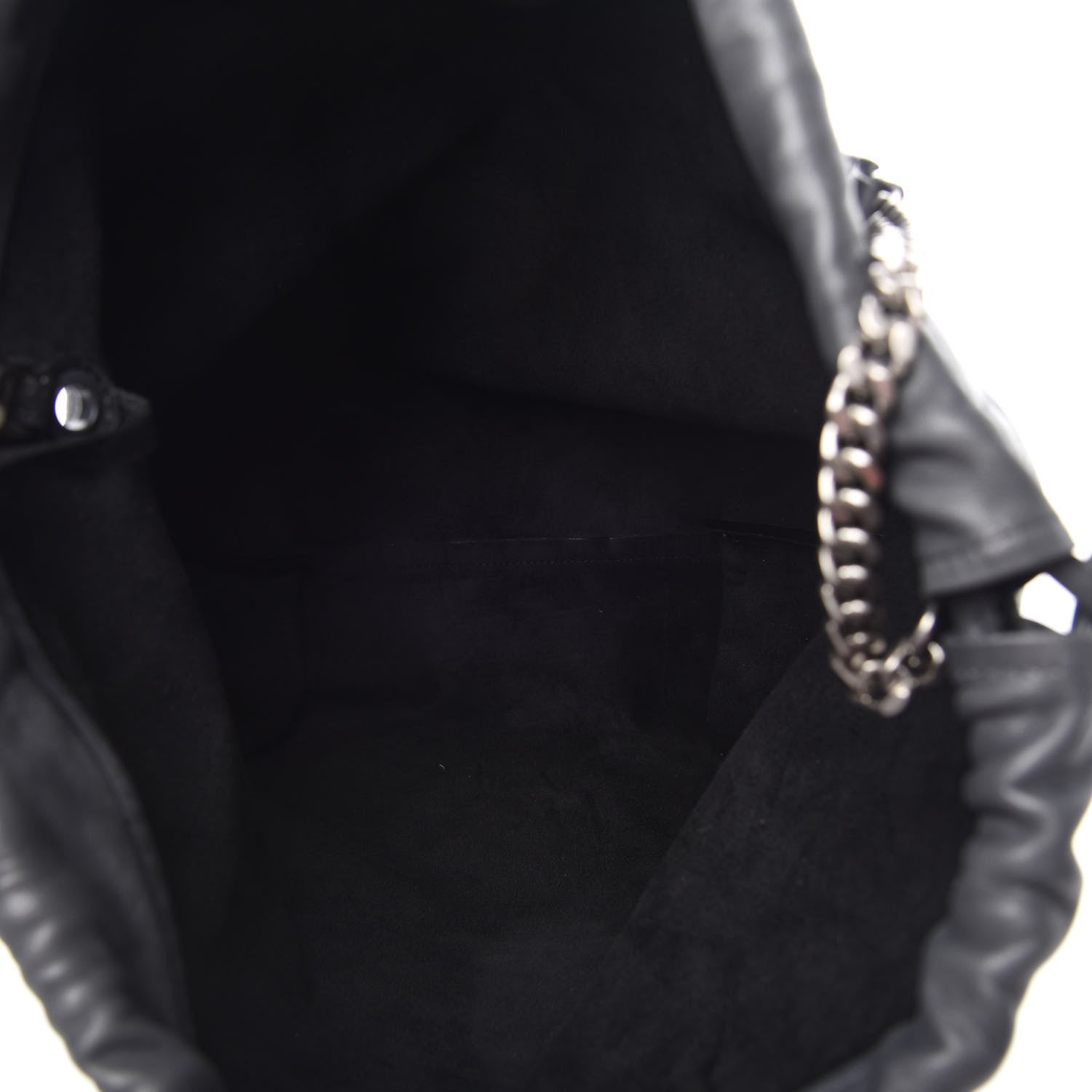 Saint Laurent Lambskin Teddy Drawstring Bag Grey 6 of 10