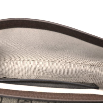 Gucci GG Supreme Monogram Textured Dollar Calfskin Web Mini Ophidia Envelope Shoulder Bag Beige Ebony New Acero 5 of 10