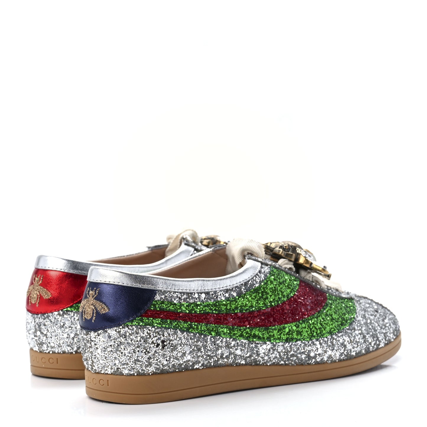 Glitter Fabric Web Falacer Sneakers 40.5 Silver