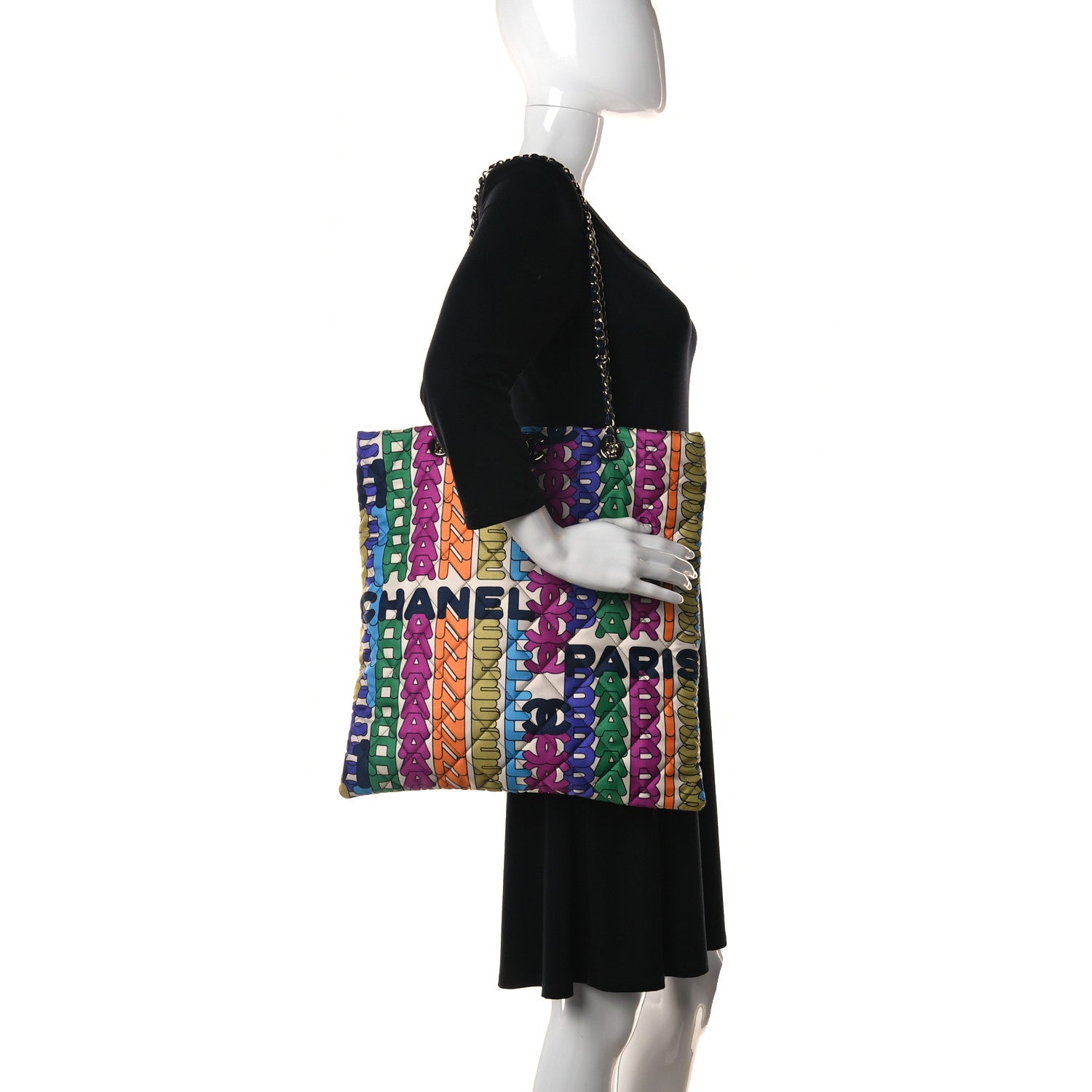 Chanel Printed Silk CC Tote Multicolor 2 of 9
