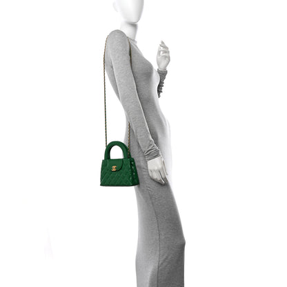 Chanel Shiny Aged Calfskin Quilted Nano Kelly Shopper Green 2 of 10
