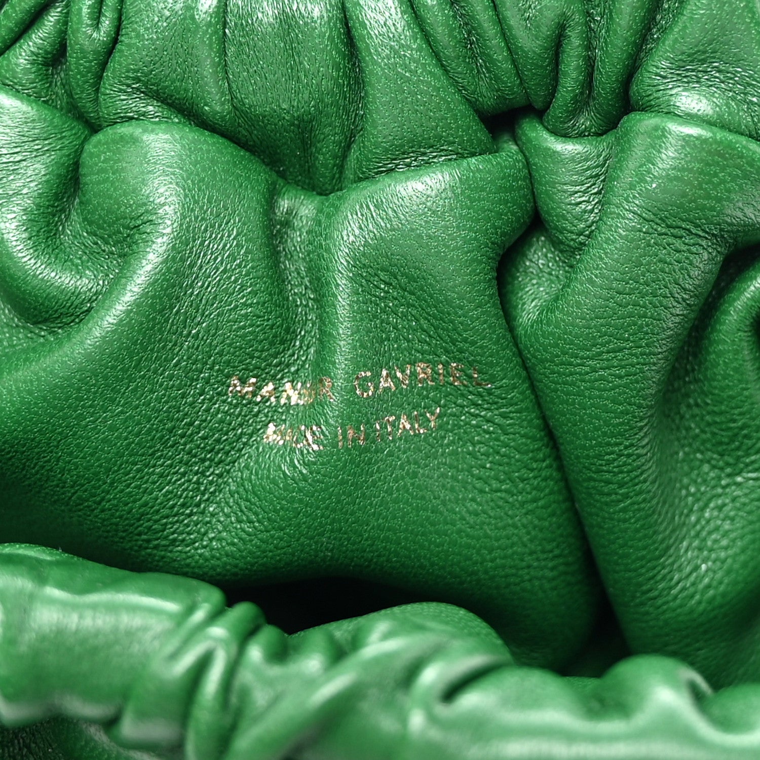 Mansur Gavriel Lambskin Mini Cloud Wristlet Leaf Green 1319878