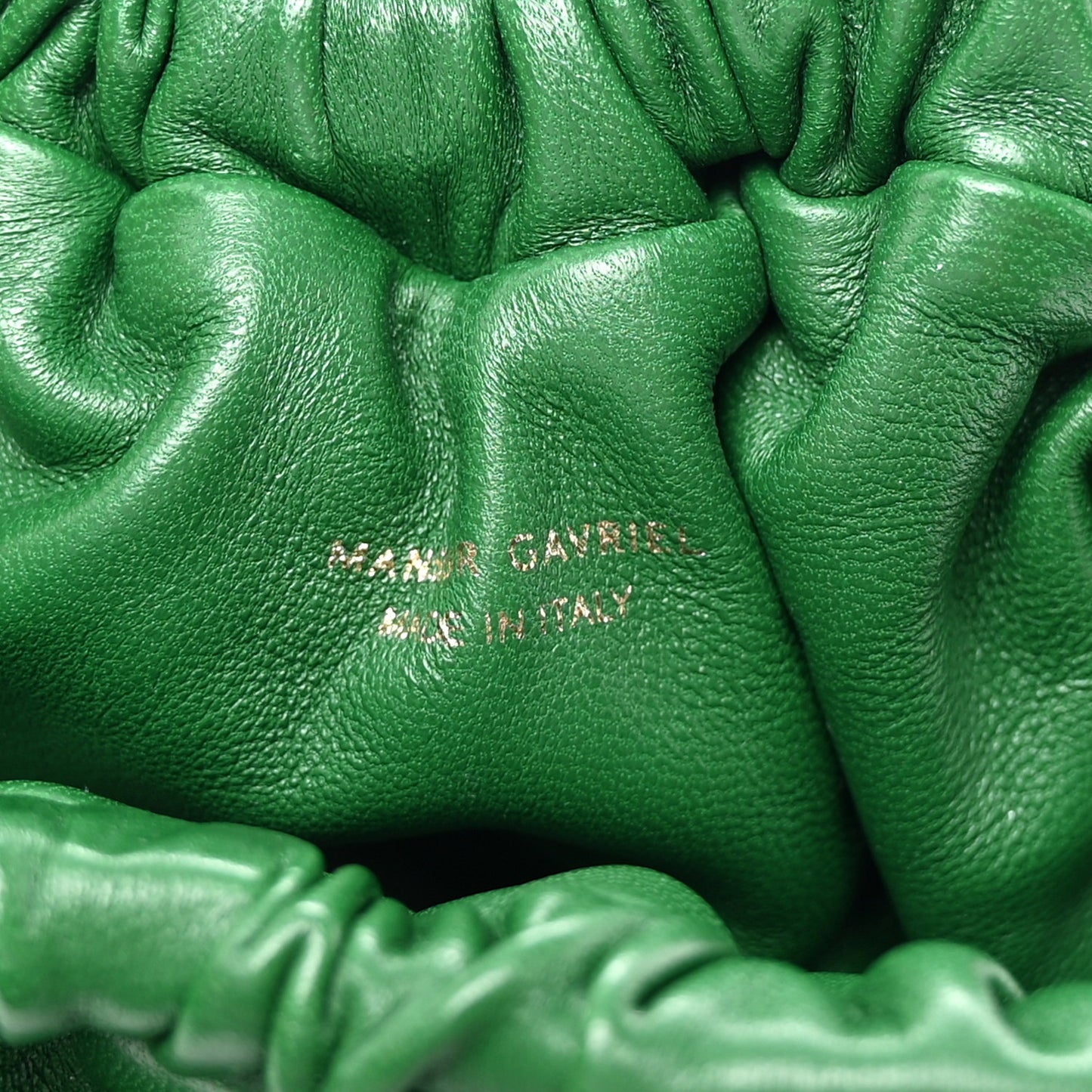 Lambskin Mini Cloud Wristlet Leaf Green
