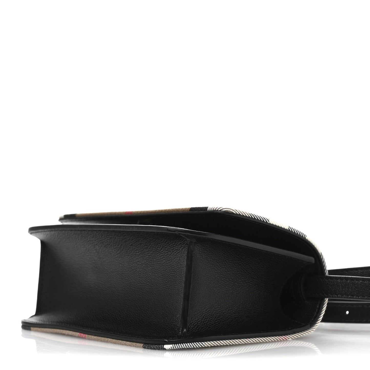 Grained Calfskin House Check Small Madison Shoulder Bag Black