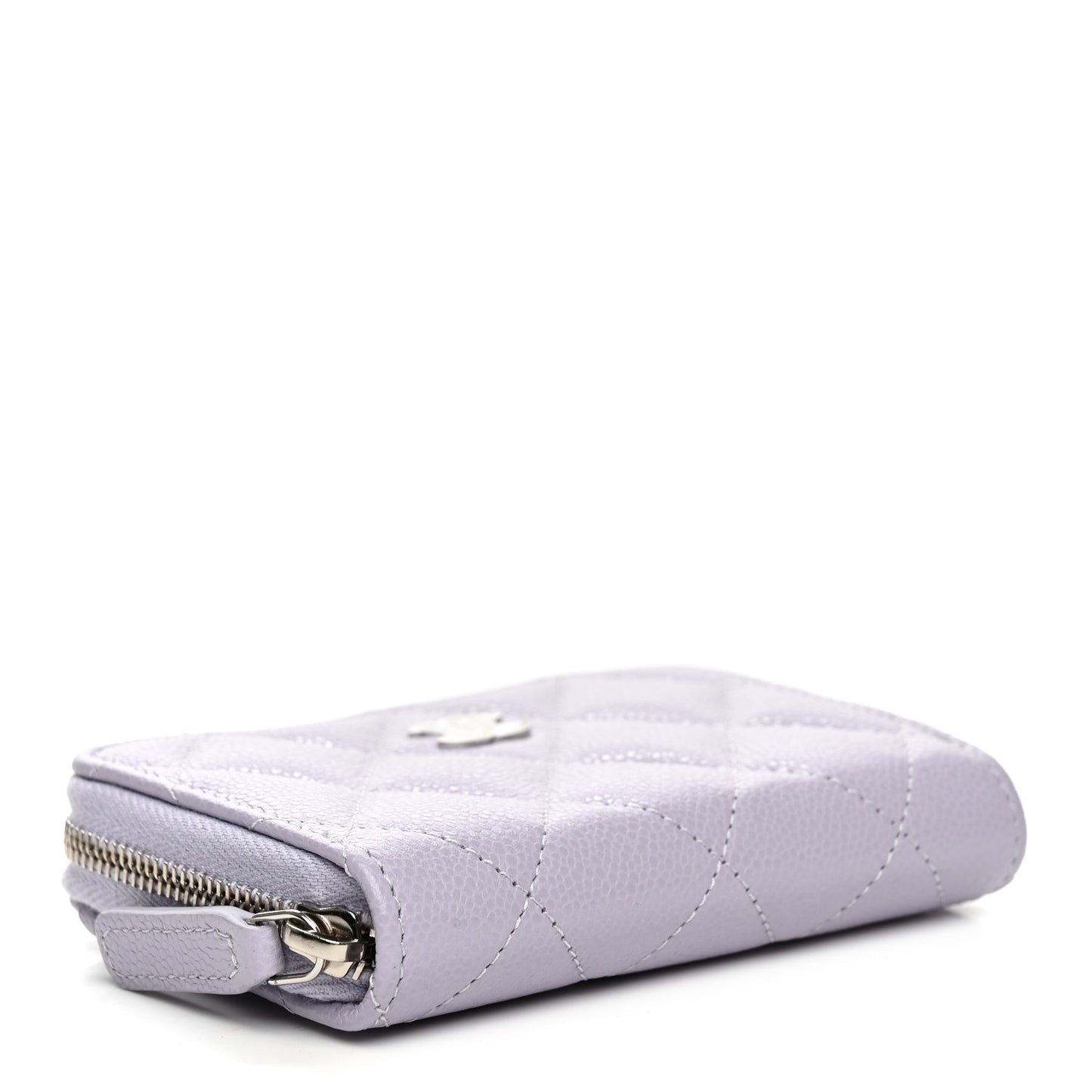 Caviar Quilted Zip Coin Purse Purple