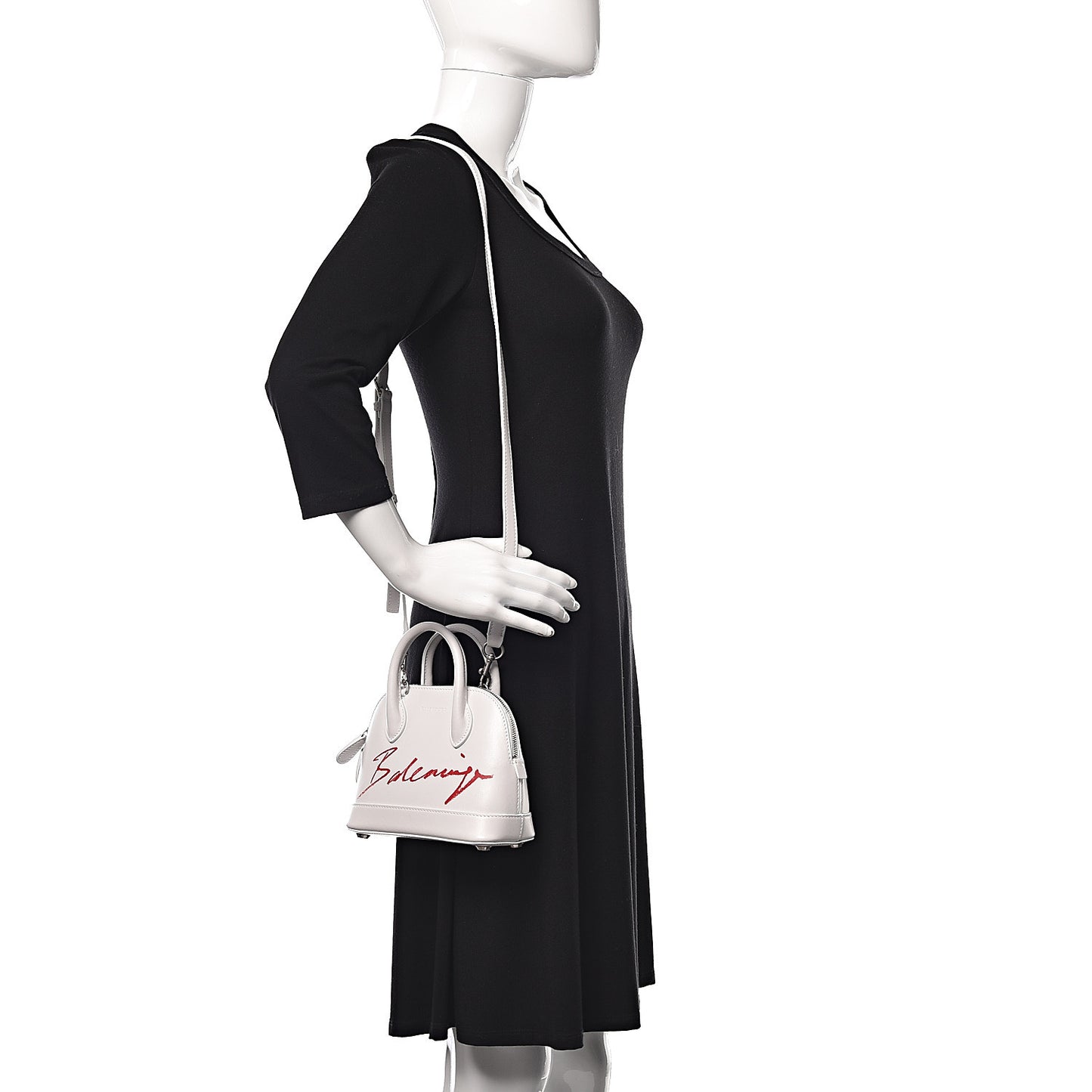 Calfskin Lipstick Logo XXS Ville Top Handle Bag White