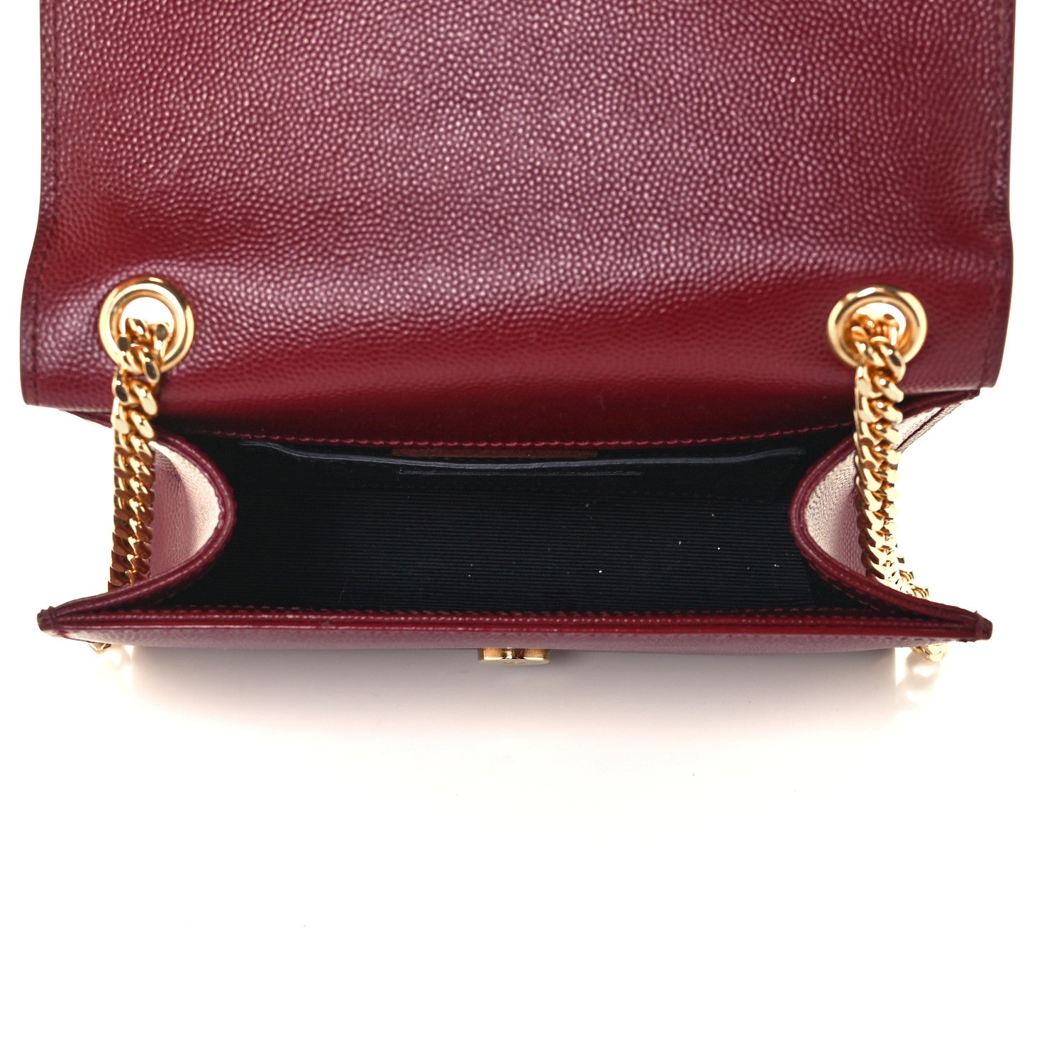 Saint Laurent Grain De Poudre Small Monogram Kate Satchel Oxblood 5 of 11