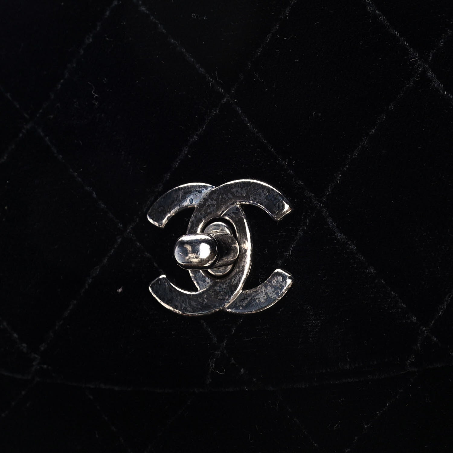 Chanel Velvet Quilted Shoulder Bag Black 11 of 12