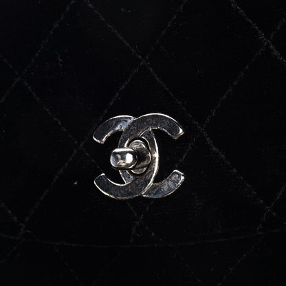 Chanel Velvet Quilted Shoulder Bag Black 11 of 12