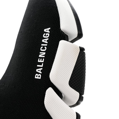 Balenciaga Technical 3D Recycled Knit Bi-Color Sole Womens Speed 2.0 Sneakers 35 Black White 10 of 13