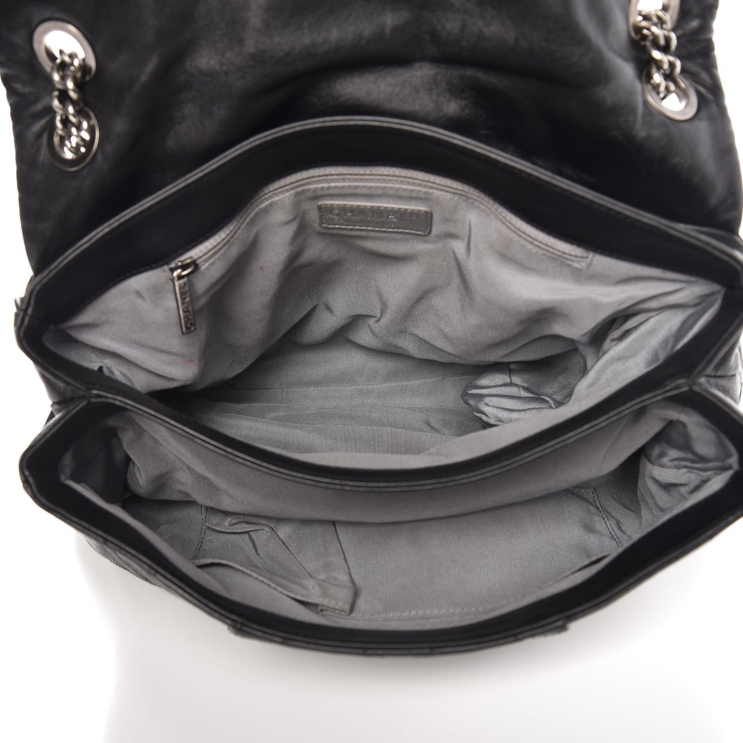 Calfskin Coco Pleats Flap Black