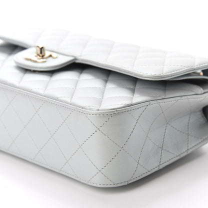 Chanel Iridescent Lambskin Quilted Medium Double Flap Light Blue 6 of 11