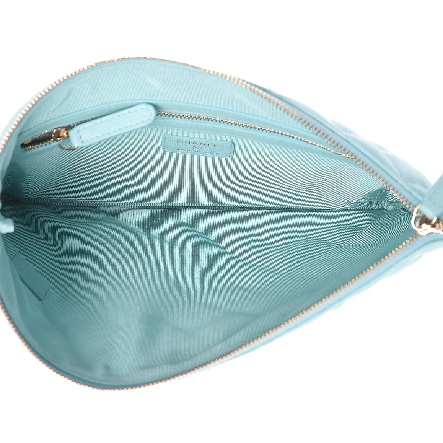 Chanel Caviar Quilted Medium Cosmetic Case Light Blue 5 of 8