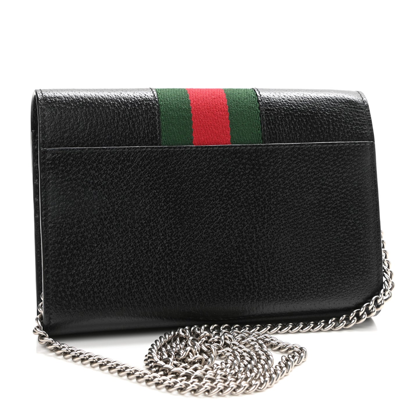 Calfskin Web Mini Dionysus Chain Wallet Black
