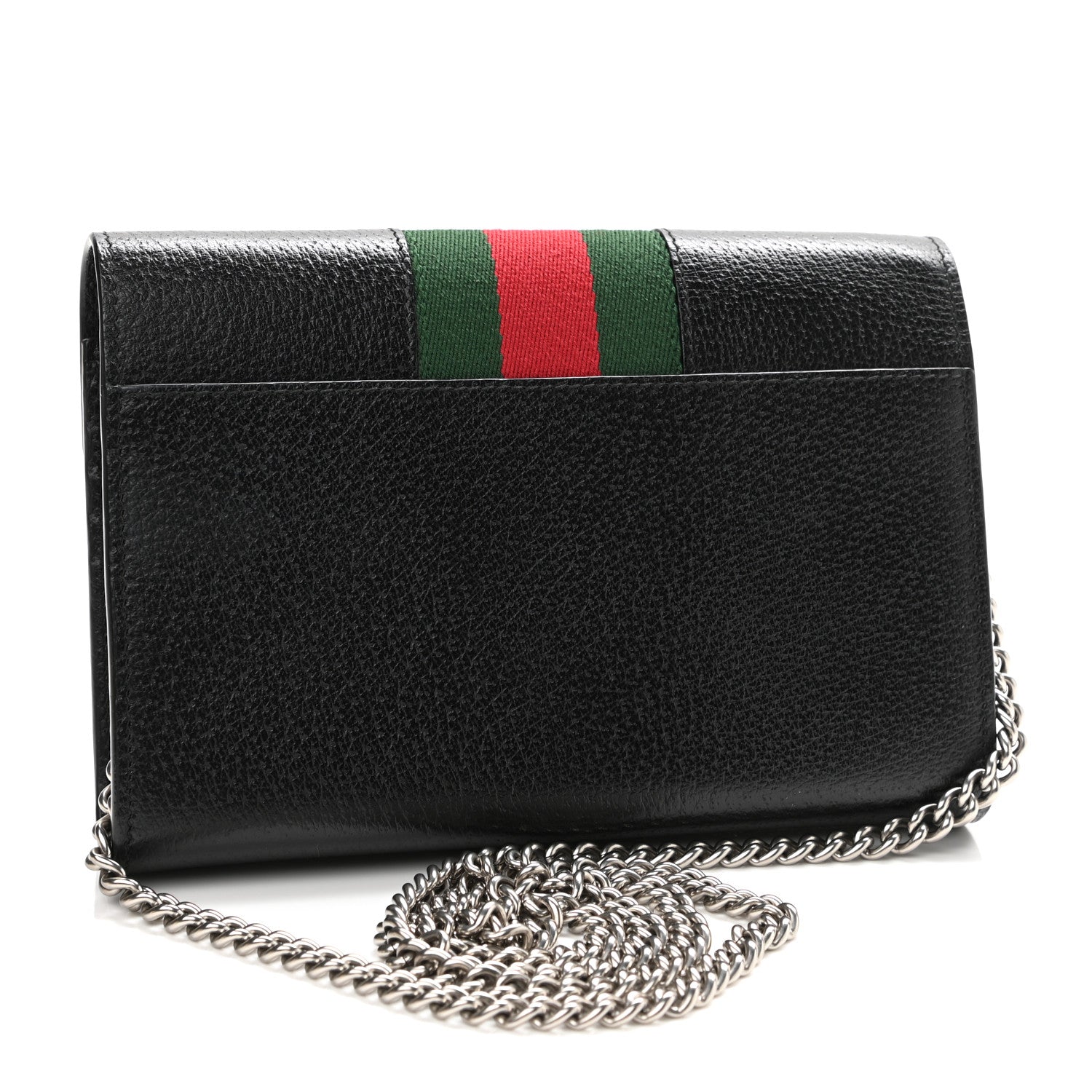 Gucci Calfskin Web Mini Dionysus Chain Wallet Black 3 of 11
