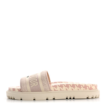 Christian Dior Micro PDP Cotton Houndstooth Embroidered Dway 10mm Slide Sandals 36 Rose De Ven 1 of 11
