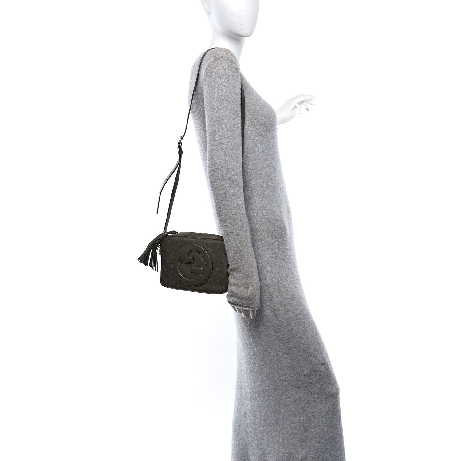 Gucci Sakai Be Green Calfskin Diagonal Stitched Small Blondie Shoulder Bag Craclet Brown 2 of 10