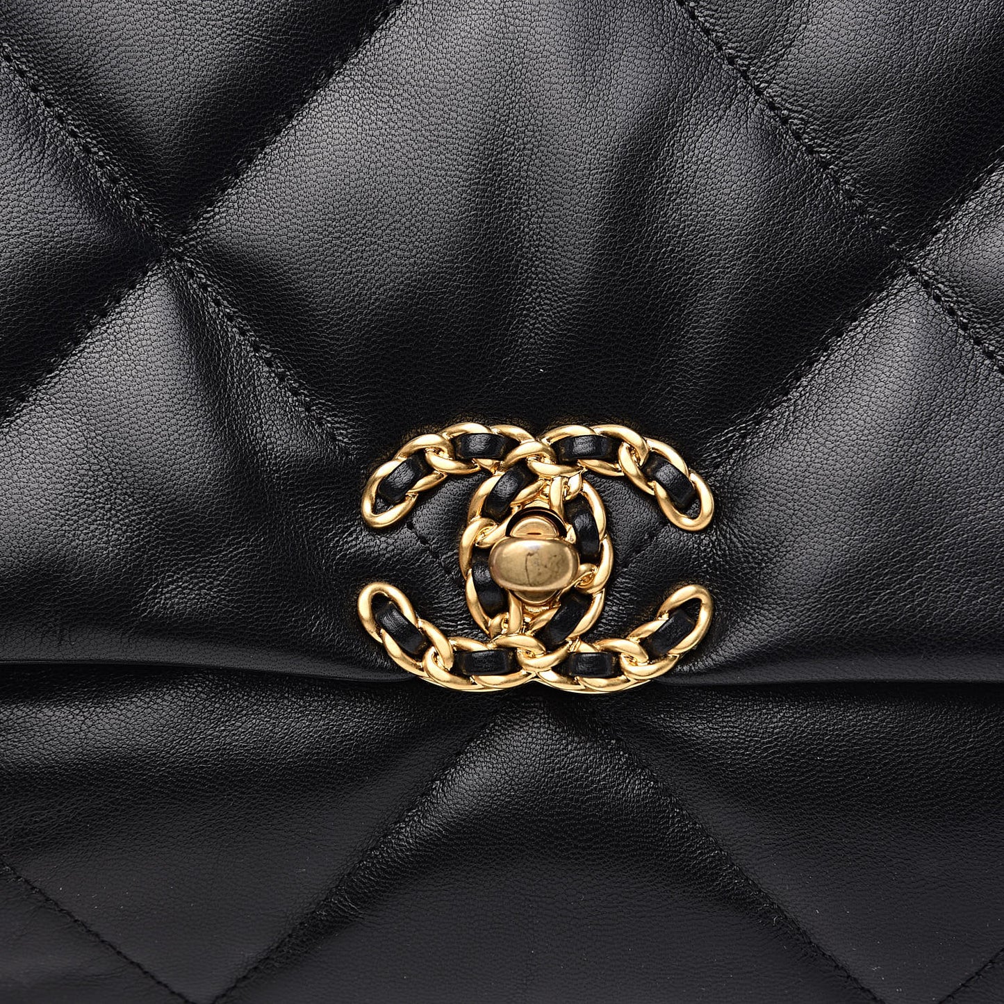 Goatskin Quilted Maxi 19 Flap Black