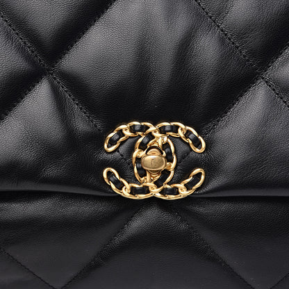 Chanel Goatskin Quilted Maxi 19 Flap Black 10 of 11