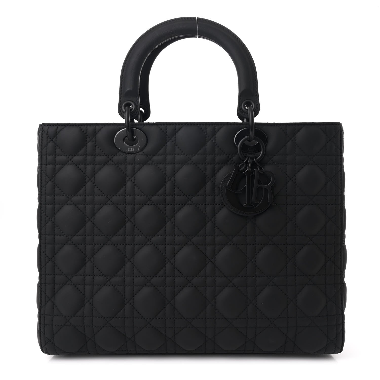 Christian Dior Ultra Matte Calfskin Cannage Large Lady Dior Black 1 of 10