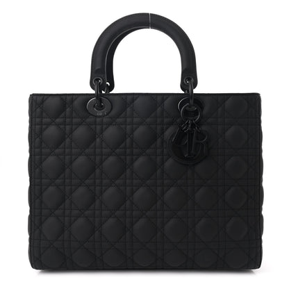Christian Dior Ultra Matte Calfskin Cannage Large Lady Dior Black 1 of 10