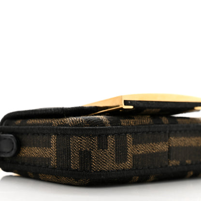 Fendi Fabric Jacquard FF 1974 Nano Baguette Charm Tobacco Moro Black 9 of 13