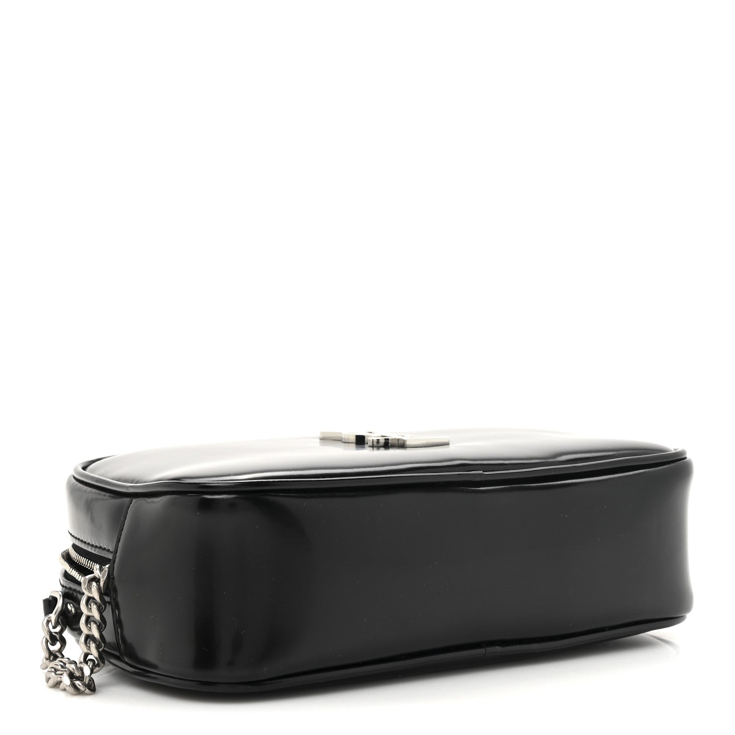 Saint Laurent Shiny Calfskin Monogram Mini Lou Camera Bag Black 4 of 10