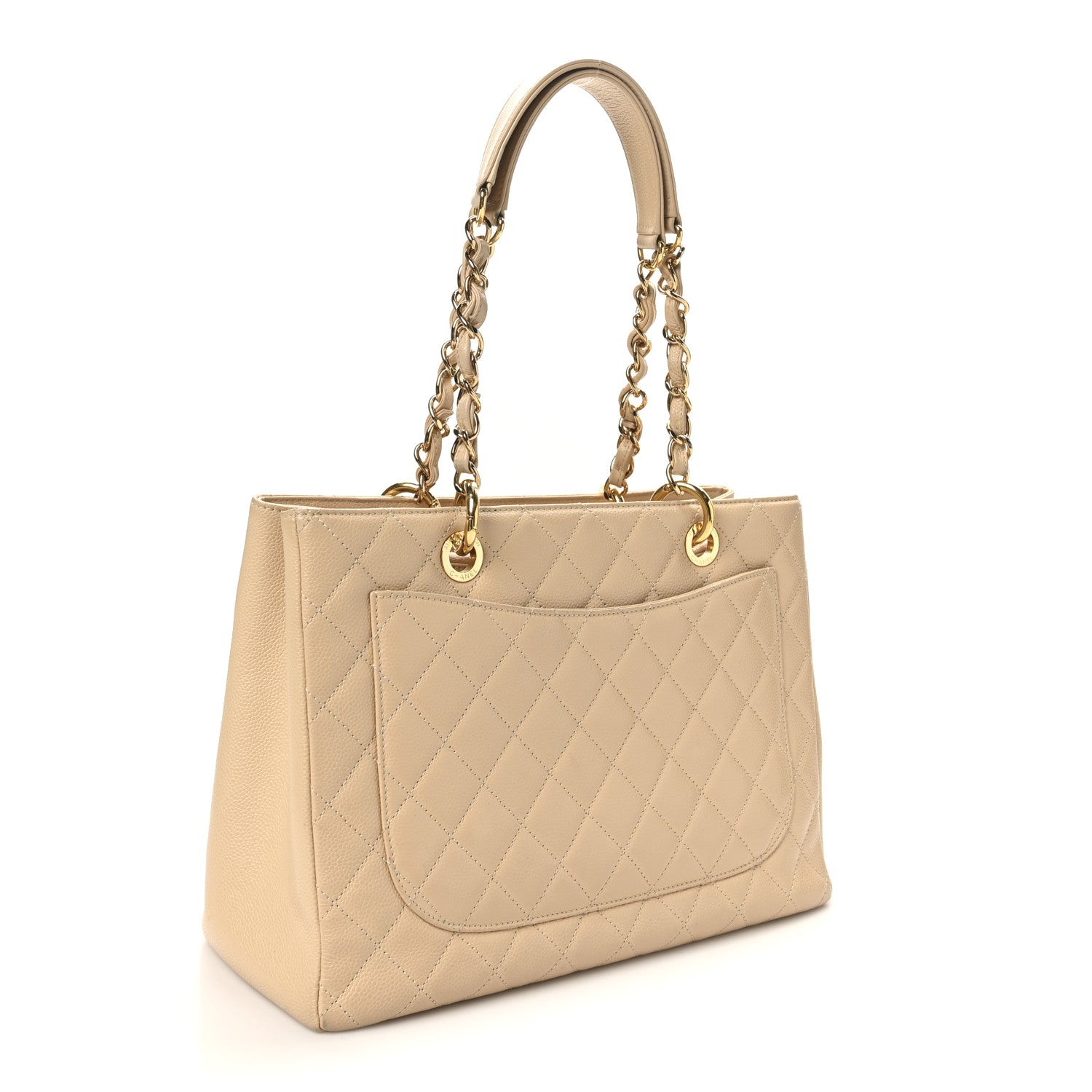 Chanel Caviar Quilted Grand Shopping Tote GST Beige Clair 3 of 10