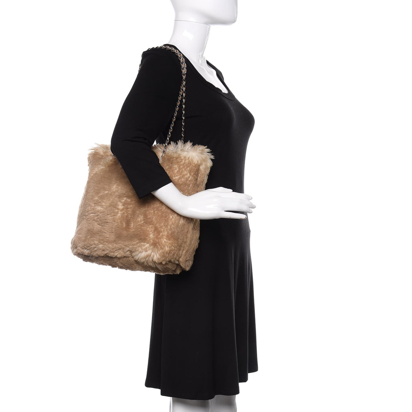Eco Lapin Faux Fur Tote Cipria