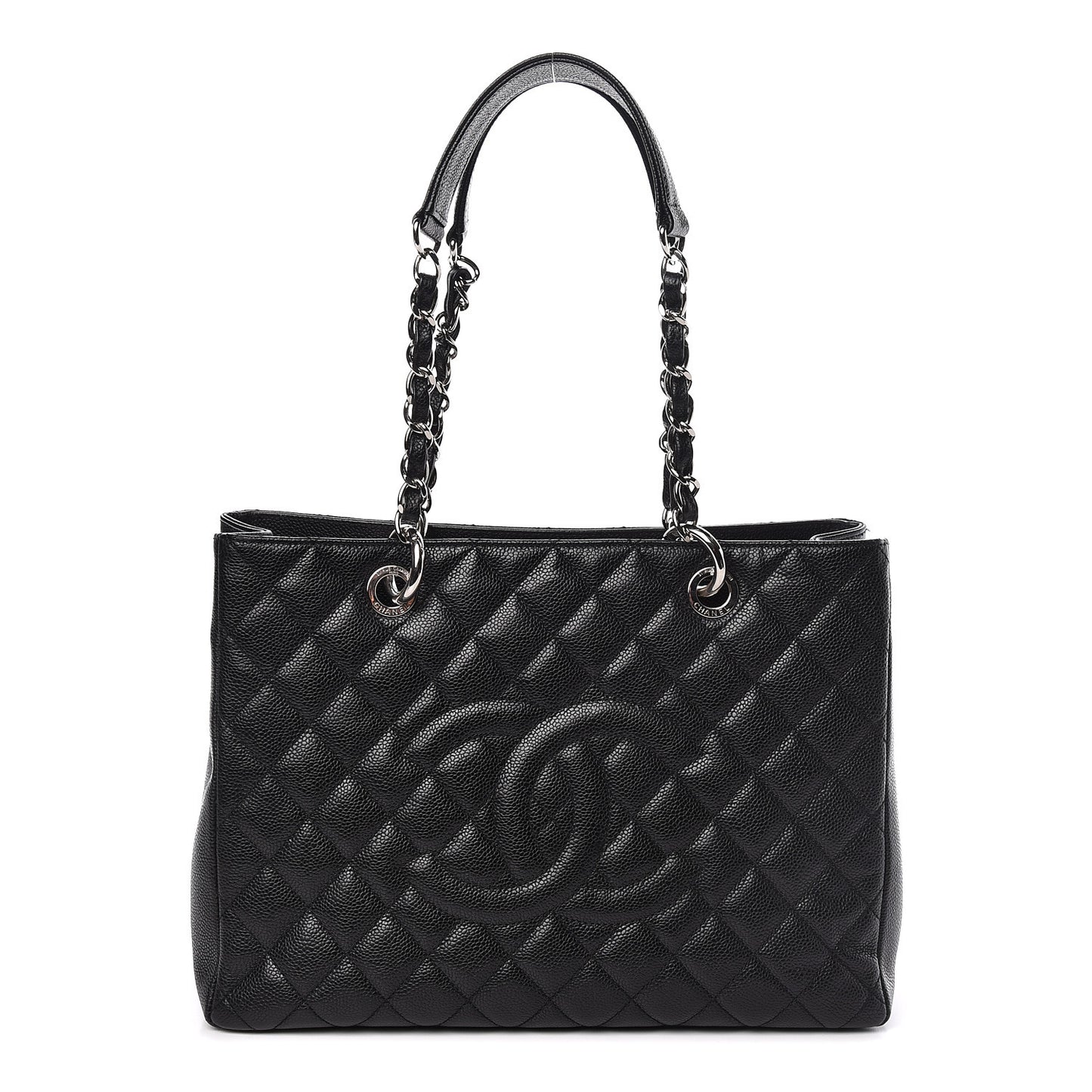 Caviar Quilted Grand Shopping Tote GST Black