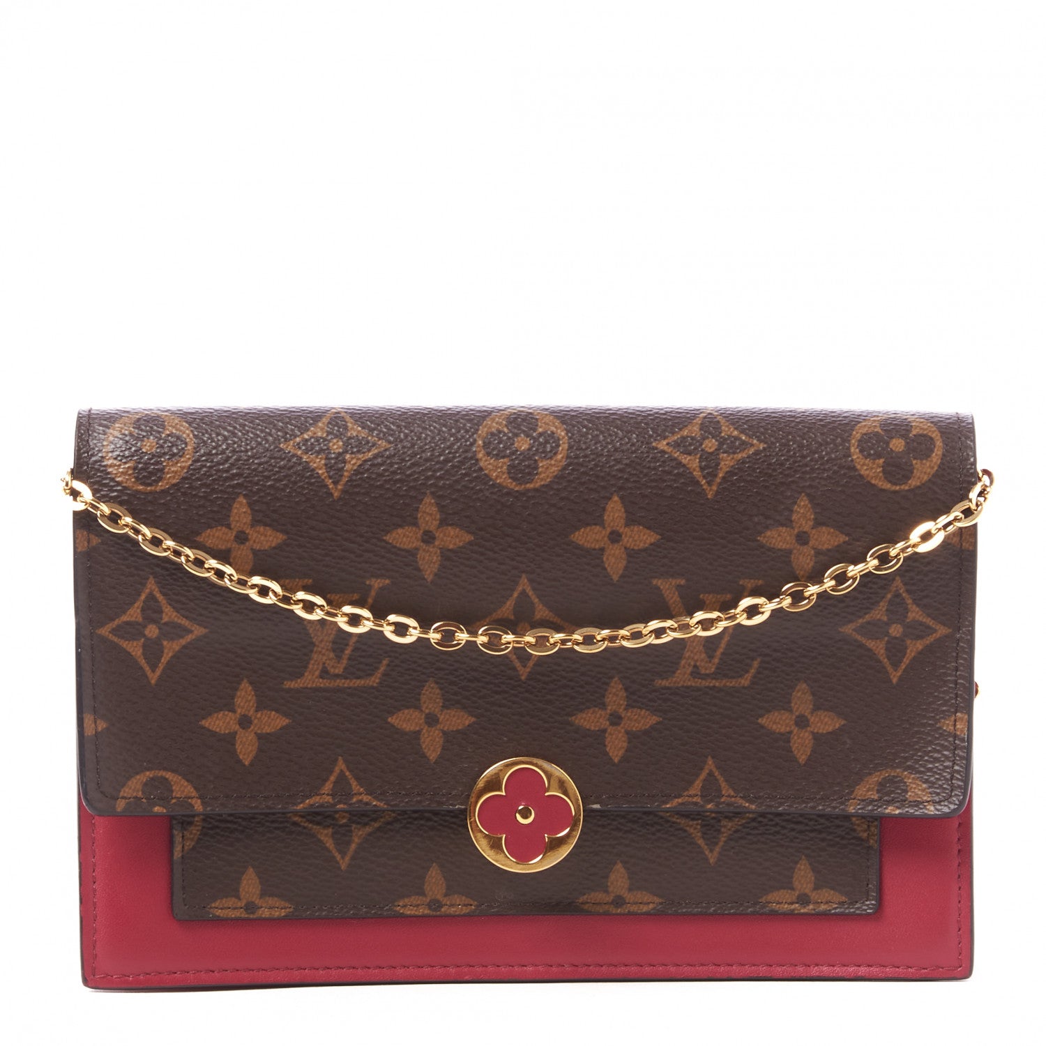 Louis Vuitton Monogram Flore Chain Wallet Fuchsia 1 of 9